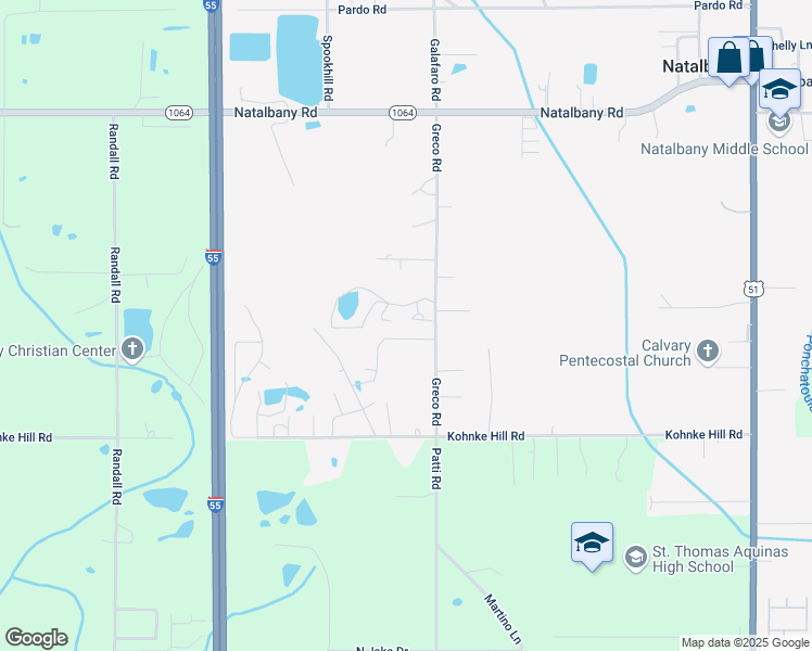 map of restaurants, bars, coffee shops, grocery stores, and more near 14258 Woodlands Drive in Hammond