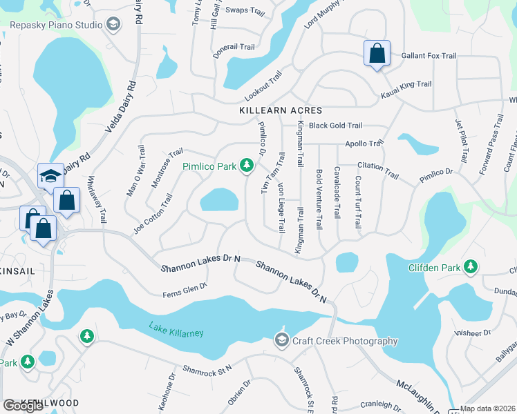 map of restaurants, bars, coffee shops, grocery stores, and more near 6649 Tim Tam Trail in Tallahassee