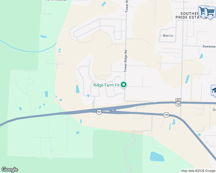 map of restaurants, bars, coffee shops, grocery stores, and more near 9151 Brookline Drive in Pensacola