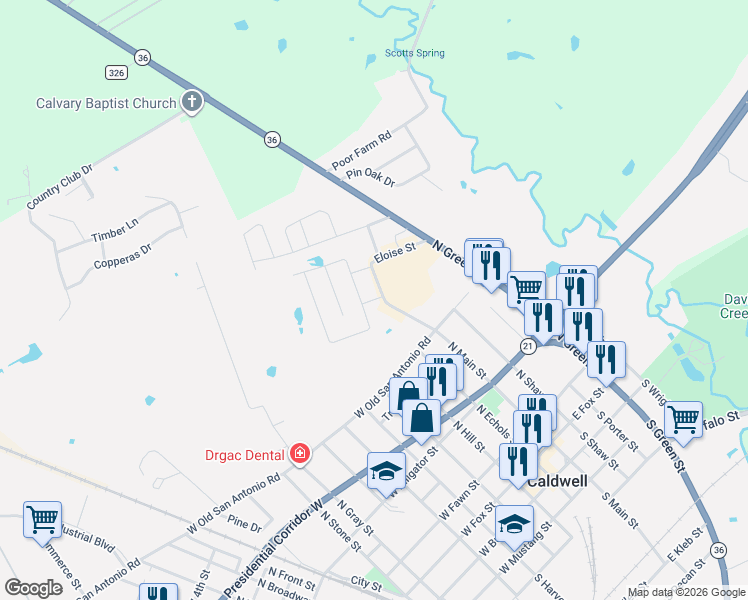 map of restaurants, bars, coffee shops, grocery stores, and more near in Caldwell
