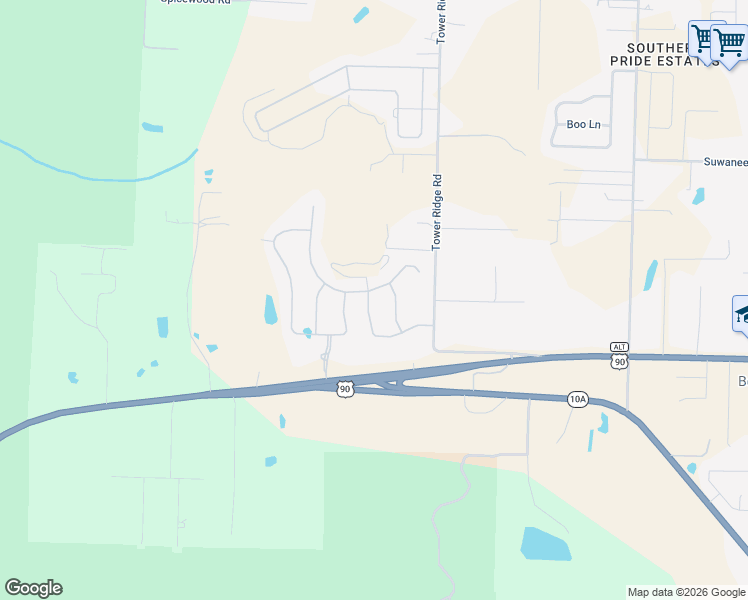 map of restaurants, bars, coffee shops, grocery stores, and more near 9151 Brookline Drive in Pensacola