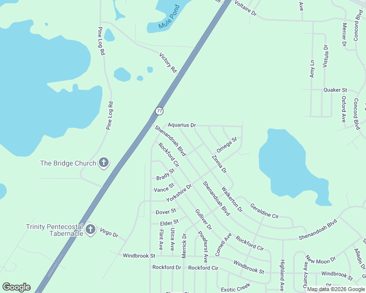 map of restaurants, bars, coffee shops, grocery stores, and more near 2354 Shenandoah Boulevard in Chipley