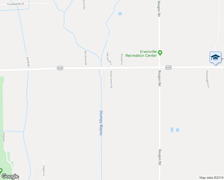 map of restaurants, bars, coffee shops, grocery stores, and more near 4938 Pecan Grove Road in Port Allen