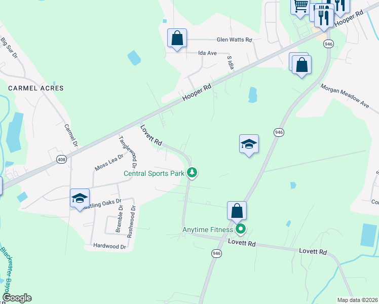 map of restaurants, bars, coffee shops, grocery stores, and more near 10337 Lovett Road in Baton Rouge