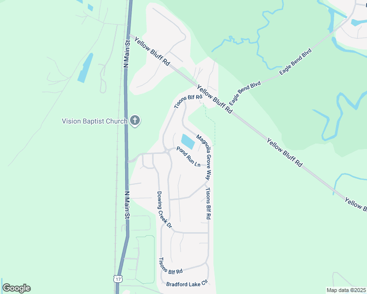 map of restaurants, bars, coffee shops, grocery stores, and more near 123 Pond Run Lane in Jacksonville