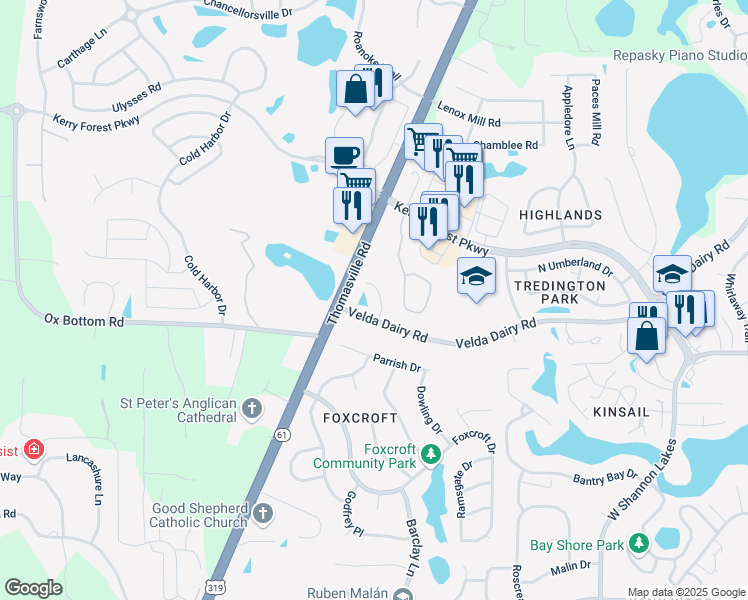 map of restaurants, bars, coffee shops, grocery stores, and more near 5034 Mint Hill Court in Tallahassee