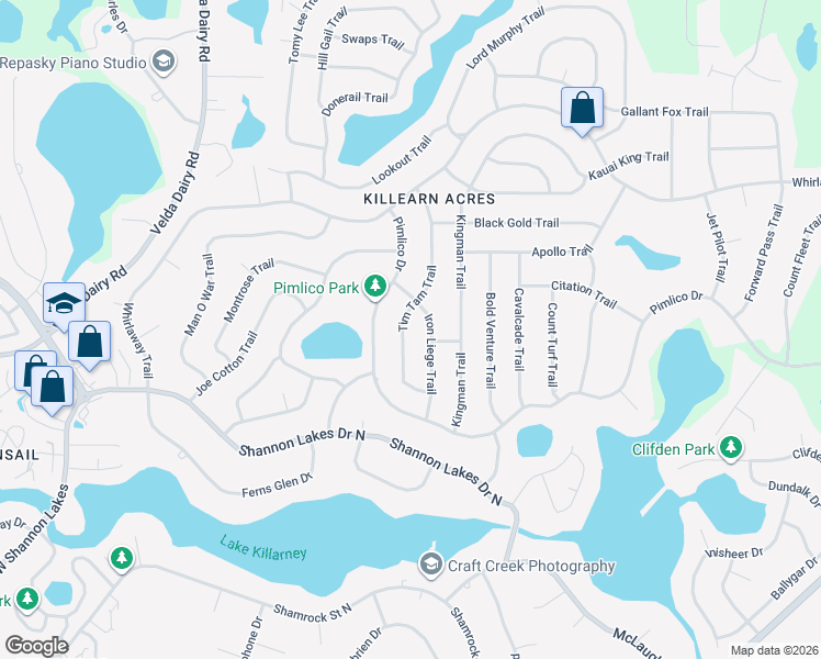 map of restaurants, bars, coffee shops, grocery stores, and more near 6649 Tim Tam Trail in Tallahassee