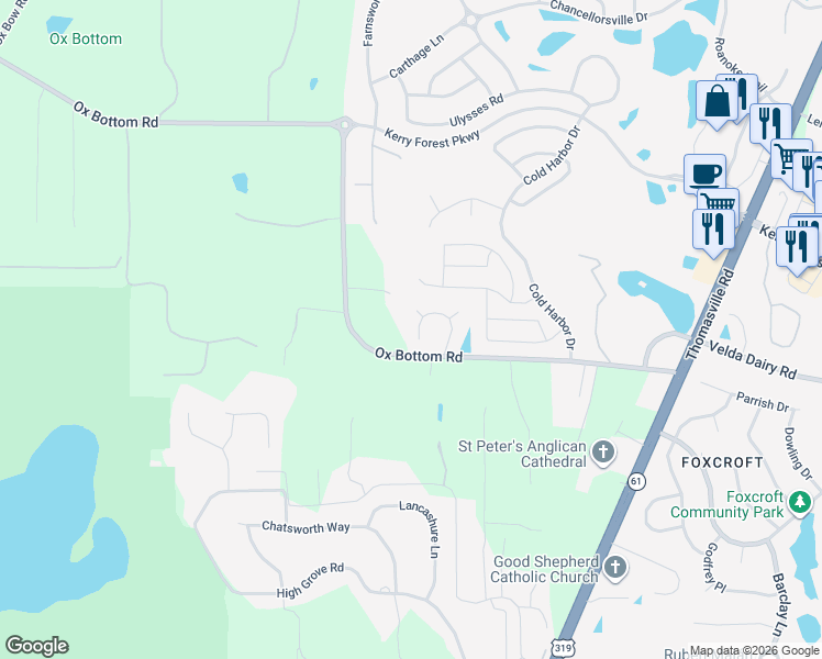 map of restaurants, bars, coffee shops, grocery stores, and more near 5151 Wild Rose Way in Tallahassee