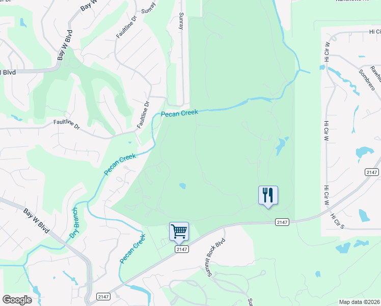 map of restaurants, bars, coffee shops, grocery stores, and more near 425 La Serena Loop in Horseshoe Bay