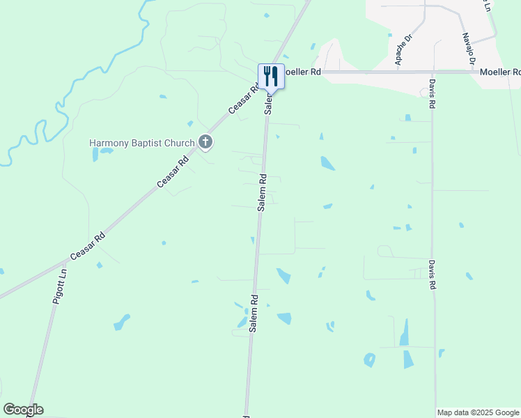 map of restaurants, bars, coffee shops, grocery stores, and more near 476-498 Salem Road in Picayune