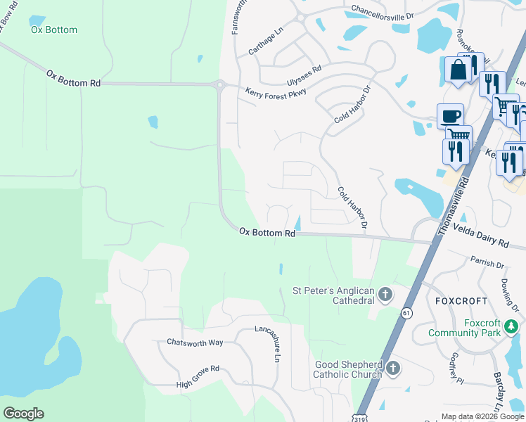 map of restaurants, bars, coffee shops, grocery stores, and more near 5151 Wild Rose Way in Tallahassee