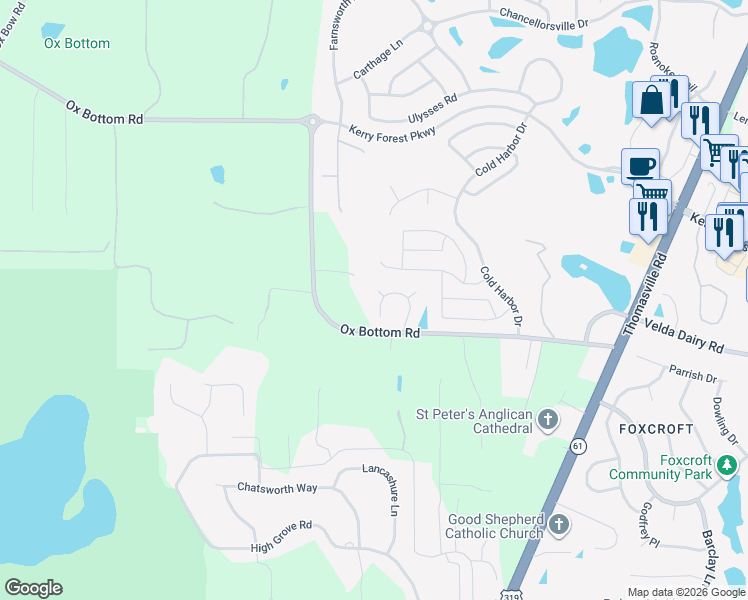 map of restaurants, bars, coffee shops, grocery stores, and more near 5151 Wild Rose Way in Tallahassee