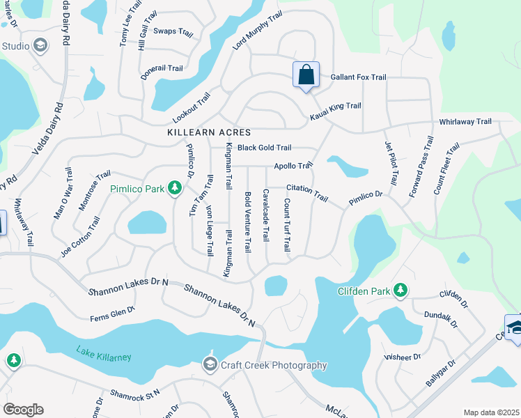 map of restaurants, bars, coffee shops, grocery stores, and more near 6444 Cavalcade Trail in Tallahassee