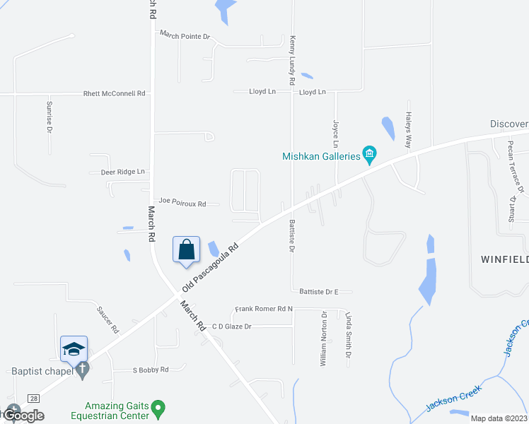 map of restaurants, bars, coffee shops, grocery stores, and more near 7295 Whispering Meadows Drive in Theodore