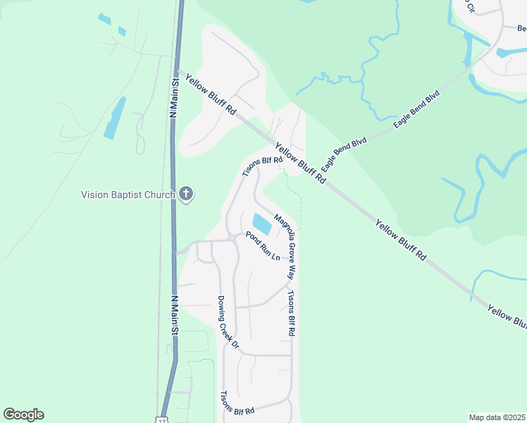 map of restaurants, bars, coffee shops, grocery stores, and more near 16380 Magnolia Grove Way in Jacksonville