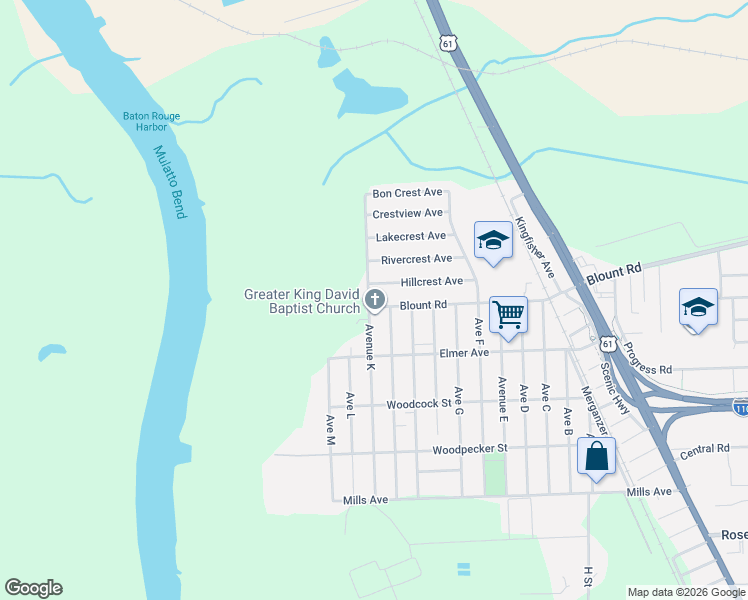 map of restaurants, bars, coffee shops, grocery stores, and more near 205 Blount Road in Baton Rouge