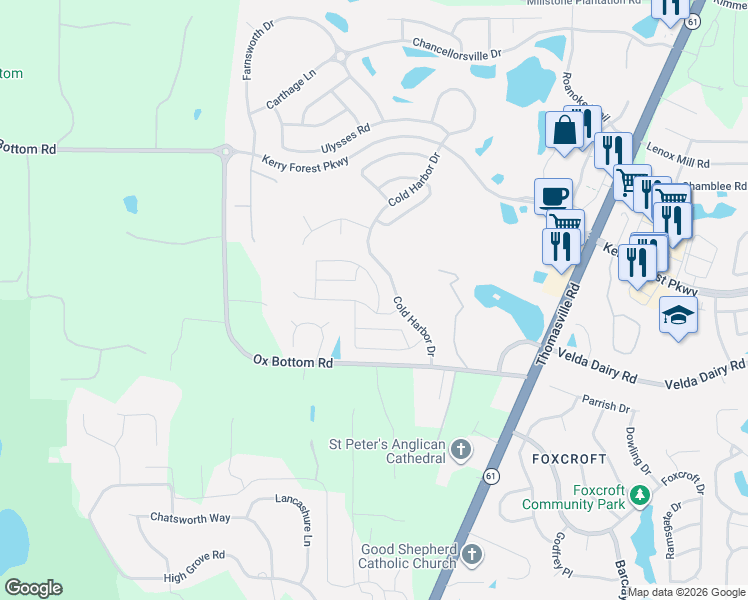 map of restaurants, bars, coffee shops, grocery stores, and more near 5147 Holly Fern Trace in Tallahassee