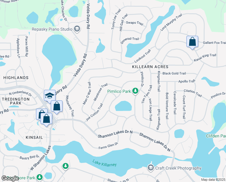 map of restaurants, bars, coffee shops, grocery stores, and more near 6484 Joe Cotton Trail in Tallahassee