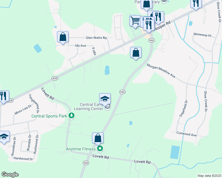 map of restaurants, bars, coffee shops, grocery stores, and more near 9953 Joor Road in Baton Rouge