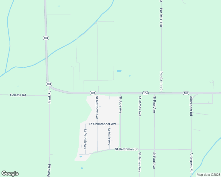 map of restaurants, bars, coffee shops, grocery stores, and more near 1840 Louisiana 104 in Opelousas