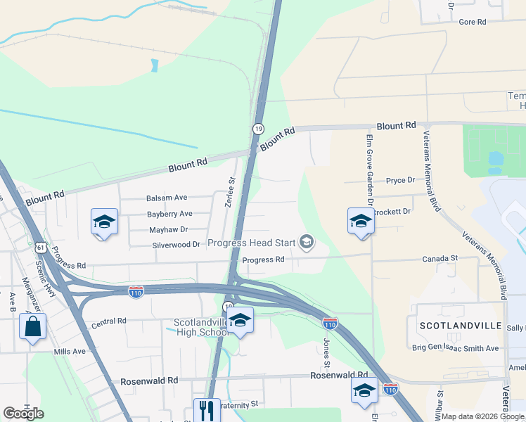 map of restaurants, bars, coffee shops, grocery stores, and more near 1681 Standard Street in Baton Rouge