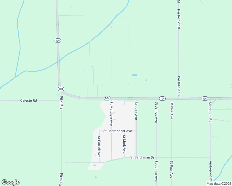 map of restaurants, bars, coffee shops, grocery stores, and more near 1840 Louisiana 104 in Opelousas