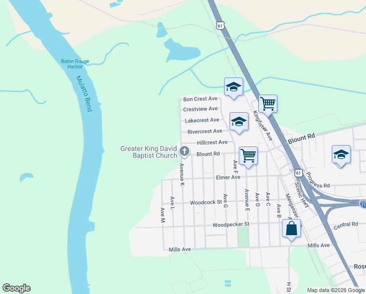 map of restaurants, bars, coffee shops, grocery stores, and more near 205 Blount Road in Baton Rouge