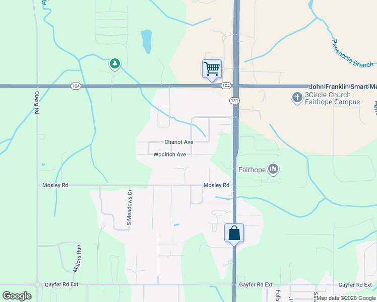 map of restaurants, bars, coffee shops, grocery stores, and more near 9765 Hollowbrook Drive in Fairhope