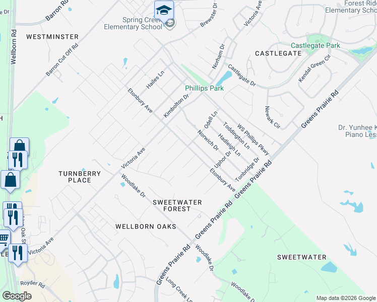 map of restaurants, bars, coffee shops, grocery stores, and more near 4218 Egremont Court in College Station