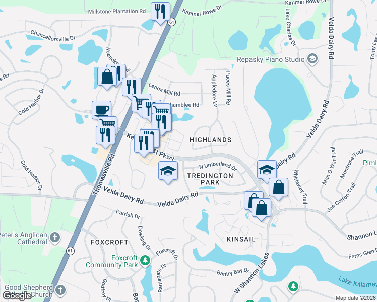 map of restaurants, bars, coffee shops, grocery stores, and more near 5349 Tewkesbury Trce in Tallahassee