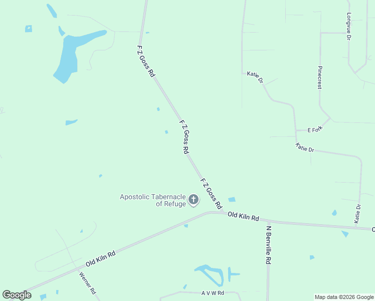 map of restaurants, bars, coffee shops, grocery stores, and more near 62 F Z Goss Road in Picayune