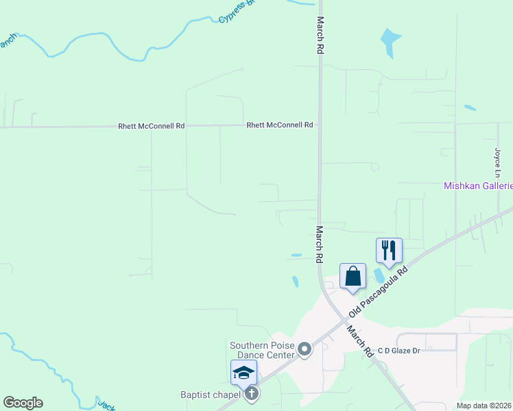 map of restaurants, bars, coffee shops, grocery stores, and more near 10398 Deer Ridge Lane in Theodore