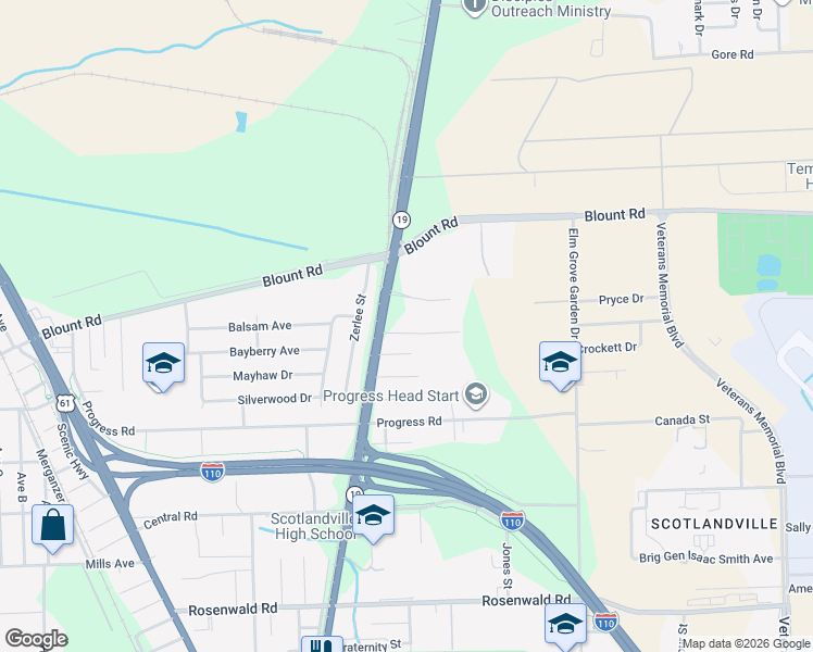 map of restaurants, bars, coffee shops, grocery stores, and more near 10666 Scotland Avenue in Baton Rouge