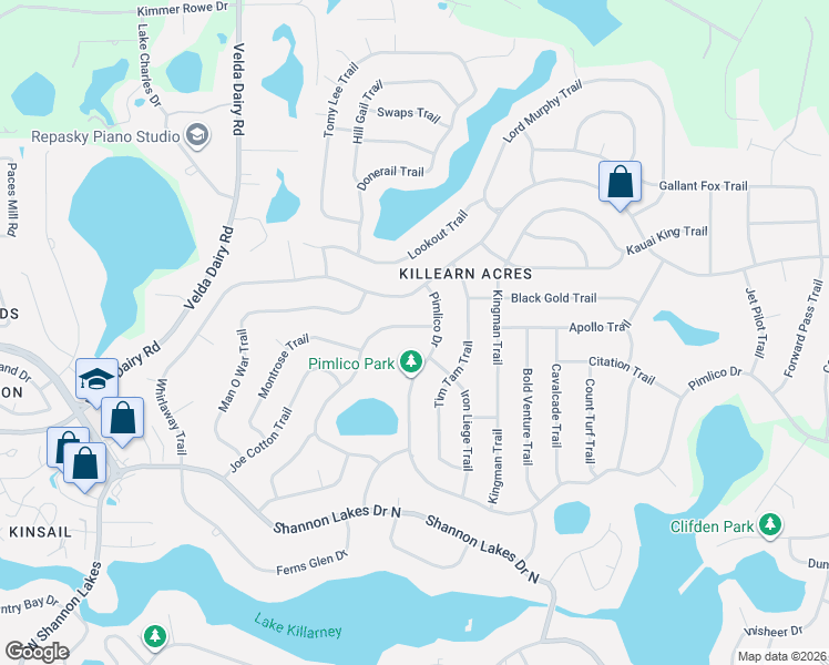 map of restaurants, bars, coffee shops, grocery stores, and more near 6742 Alan-A-Dale Trail in Tallahassee