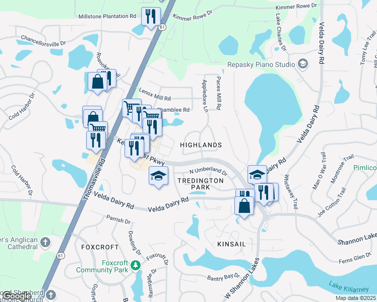 map of restaurants, bars, coffee shops, grocery stores, and more near 2934 Tewkesbury Trce in Tallahassee