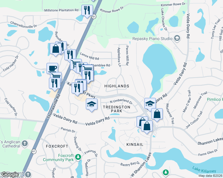 map of restaurants, bars, coffee shops, grocery stores, and more near 2938 Tewkesbury Trce in Tallahassee