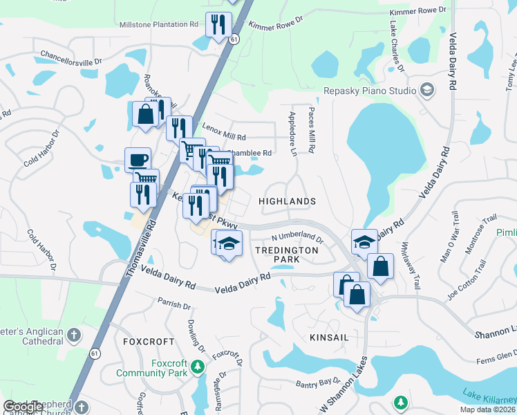 map of restaurants, bars, coffee shops, grocery stores, and more near 5349 Tewkesbury Trce in Tallahassee