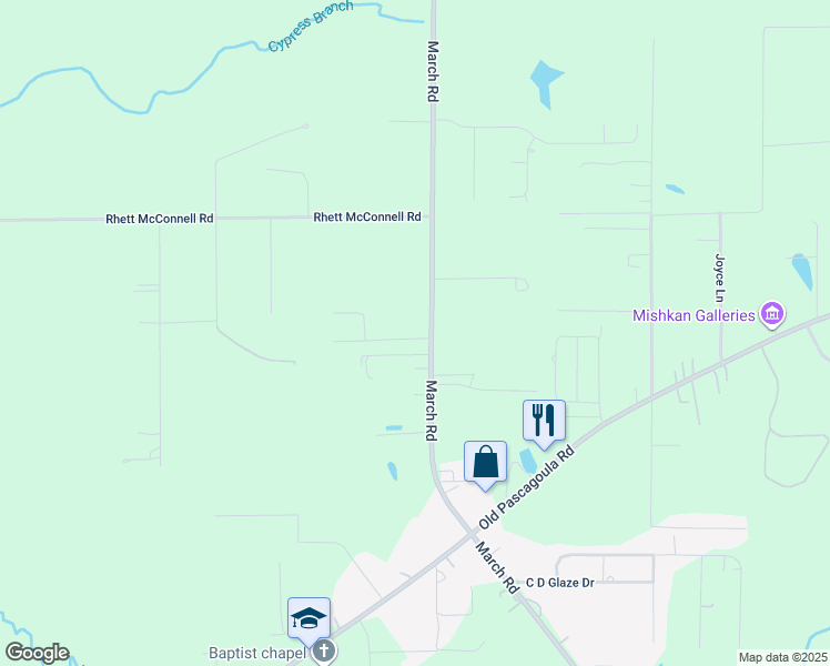 map of restaurants, bars, coffee shops, grocery stores, and more near 10290 Deer Ridge Lane in Theodore