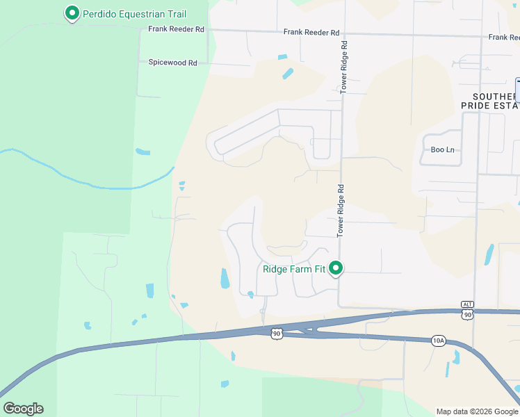 map of restaurants, bars, coffee shops, grocery stores, and more near 8104 Stream Ridge Road in Pensacola