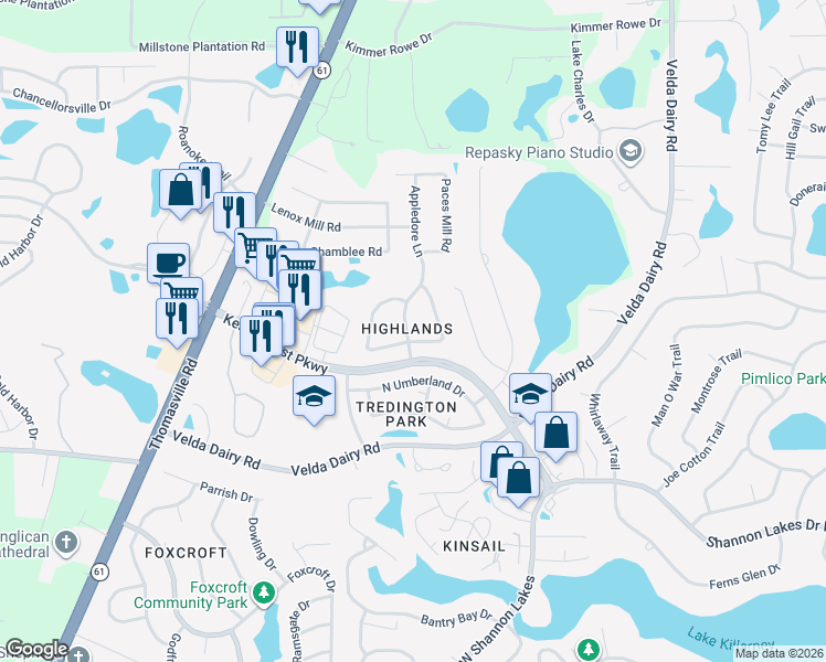 map of restaurants, bars, coffee shops, grocery stores, and more near 5367 Appledore Lane in Tallahassee