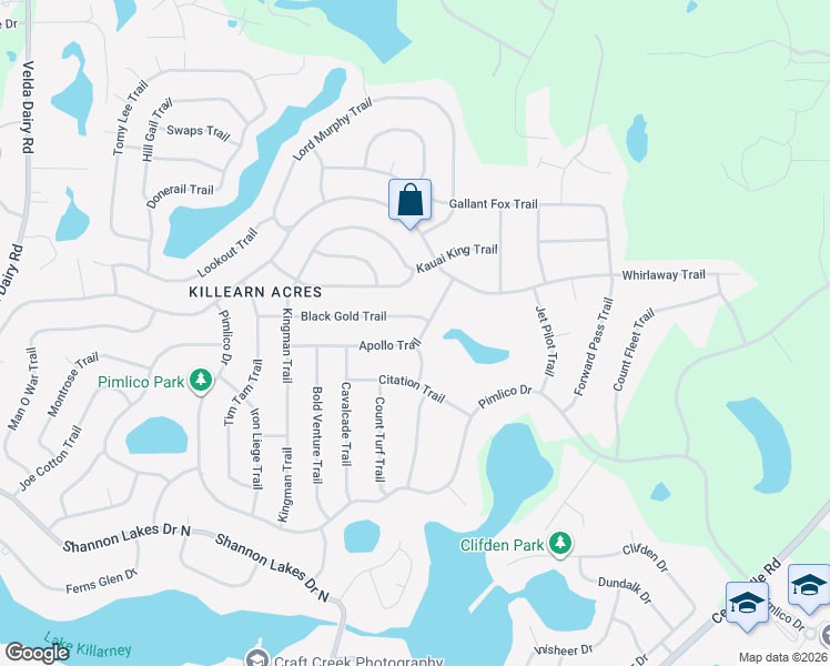 map of restaurants, bars, coffee shops, grocery stores, and more near 6705 Apollo Trail in Tallahassee