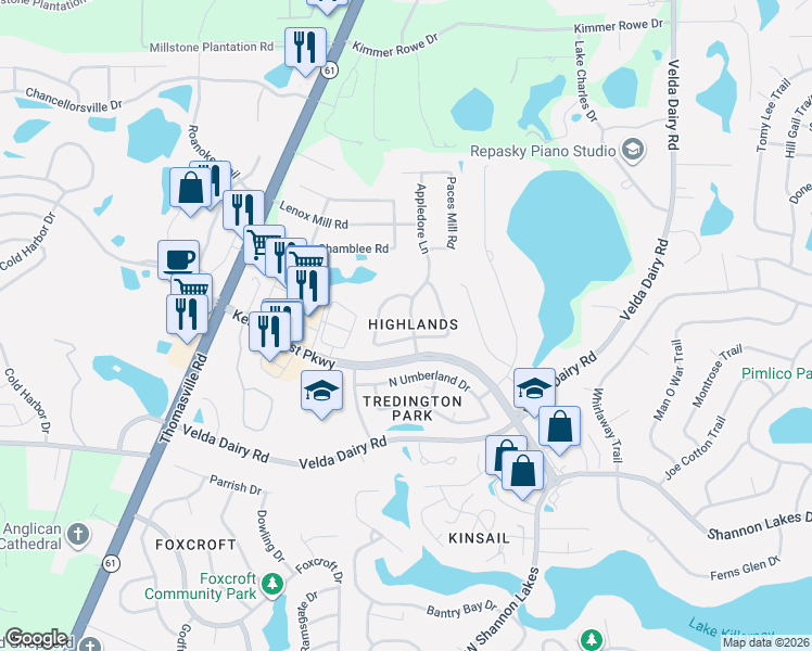 map of restaurants, bars, coffee shops, grocery stores, and more near 5367 Appledore Lane in Tallahassee