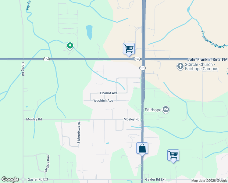 map of restaurants, bars, coffee shops, grocery stores, and more near 9765 Hollowbrook Drive in Fairhope