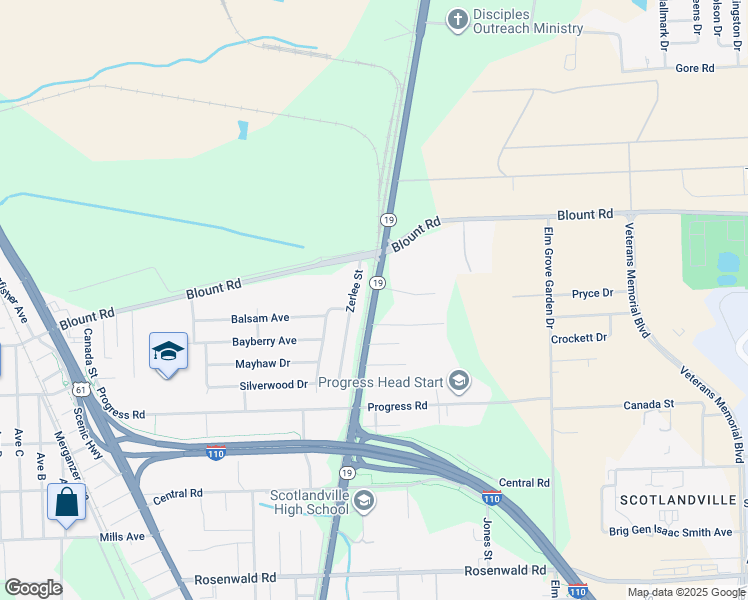 map of restaurants, bars, coffee shops, grocery stores, and more near 10666 Scotland Avenue in Baton Rouge