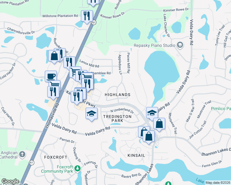 map of restaurants, bars, coffee shops, grocery stores, and more near 5367 Appledore Lane in Tallahassee