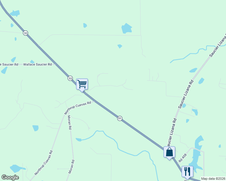 map of restaurants, bars, coffee shops, grocery stores, and more near 24089 Ryland Ridge Road in Saucier