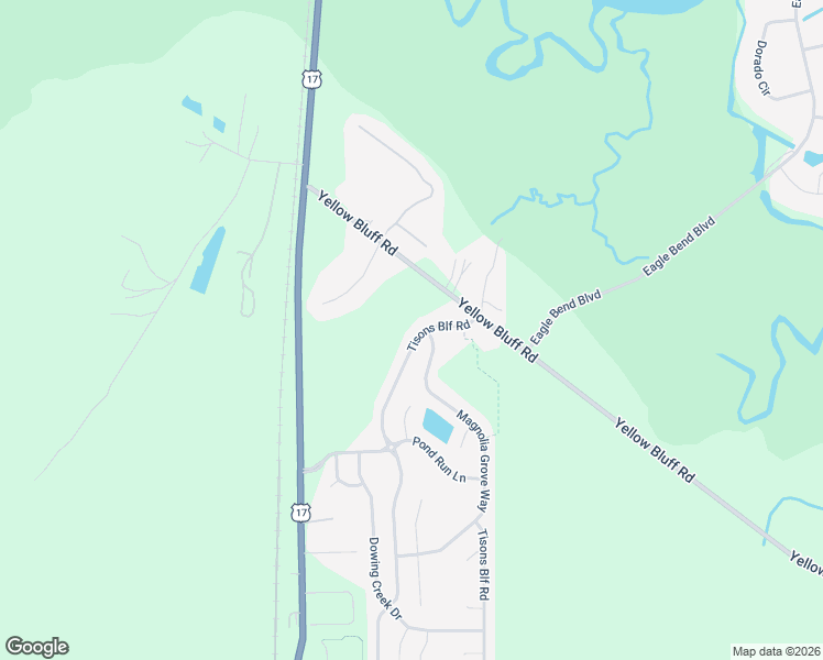 map of restaurants, bars, coffee shops, grocery stores, and more near 16446 Magnolia Grove Way in Jacksonville