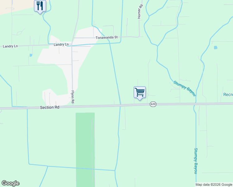 map of restaurants, bars, coffee shops, grocery stores, and more near 11308 Section Road in Port Allen