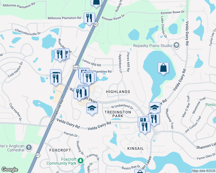map of restaurants, bars, coffee shops, grocery stores, and more near 5366 Tewkesbury Trce in Tallahassee