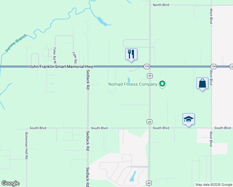 map of restaurants, bars, coffee shops, grocery stores, and more near Westside Loop in Silverhill